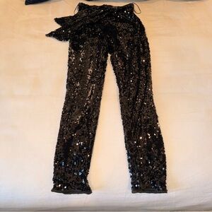 Fashion Nova Black Sequin Pants Size Small